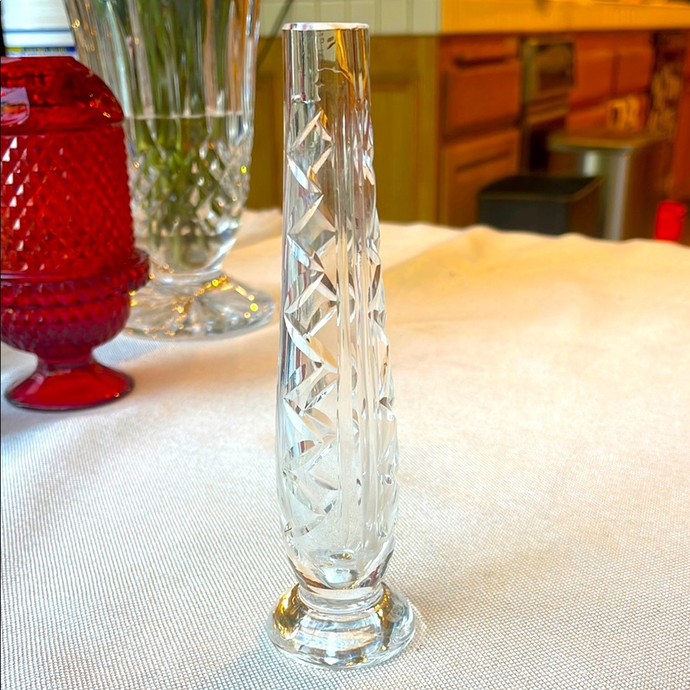 Elegant Vintage Clear Waterford Crystal Vase 7”